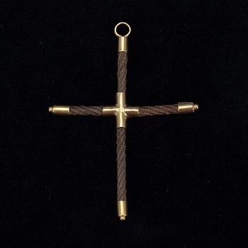 HÄNGE, guld 18K, hår, Mikael Reinhold Gummerus (1817-1825) Vasa.