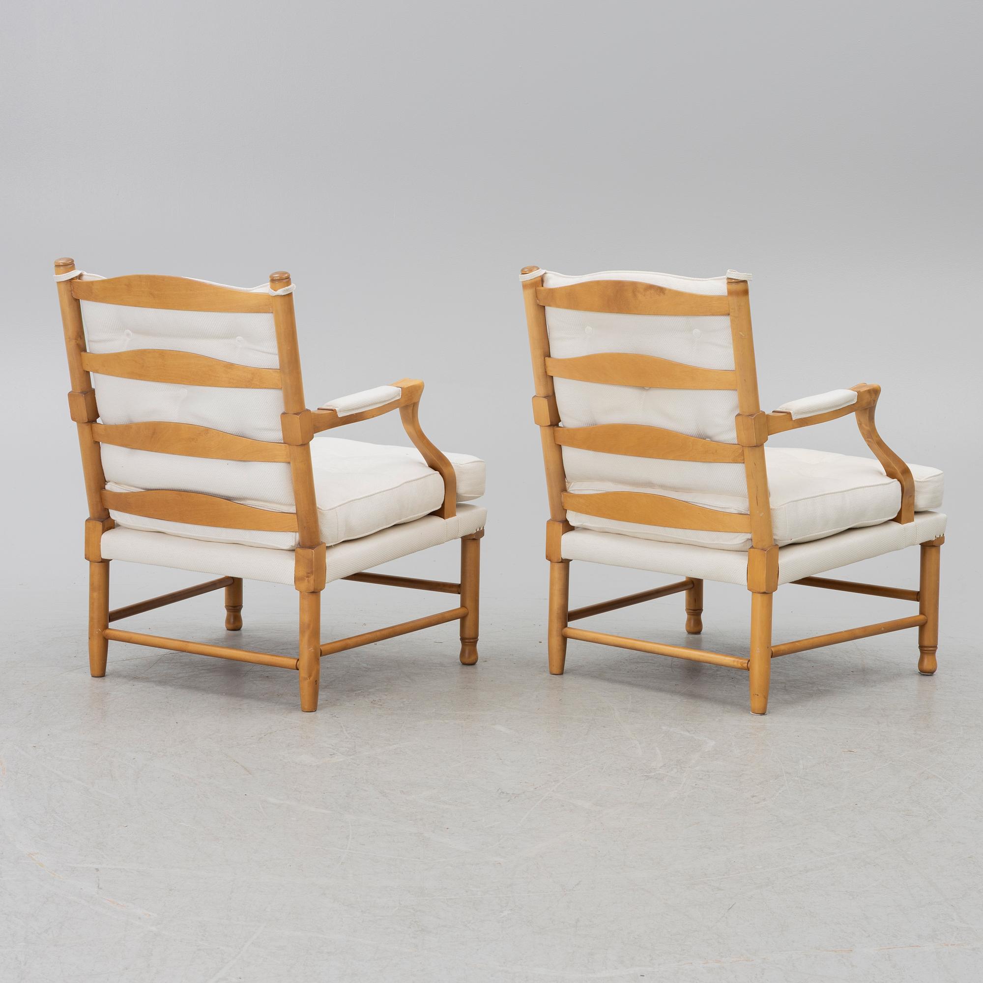 A pair of Gripsholm model armchair, second half of the 20th century.