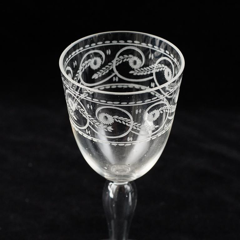 Six empire glasses, first half of the 19th century.