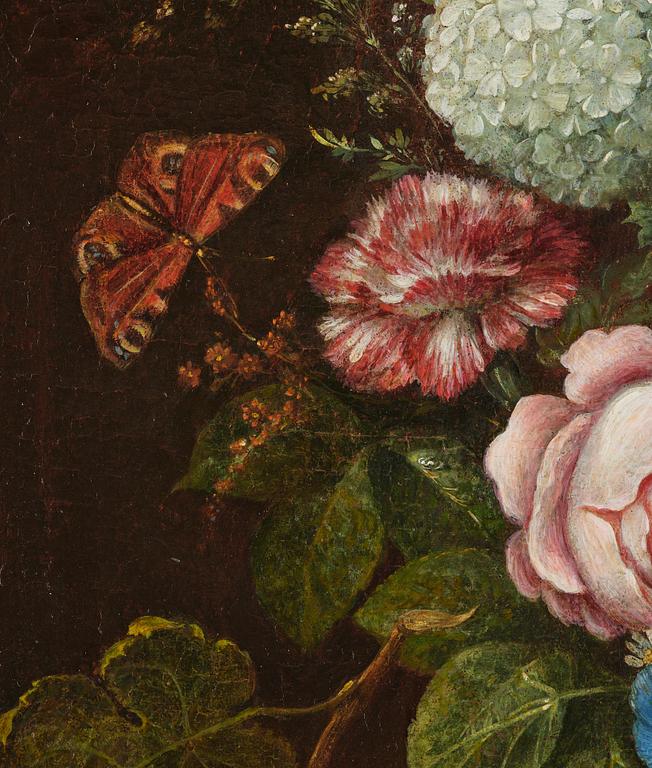 Jan Davidsz. de Heem, after, Still life with flowers, fruits, and a admiral butterfly.