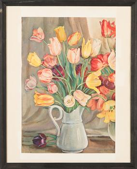 Lydia Mei, watercolour, signed and dated 1952.