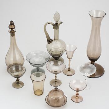 PARTI GLAS, 47 delar, bl a Simon Gate och Edward Hald, Sandviks glasbruk.