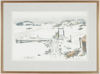 Roland Svensson · ROLAND SVENSSON, färglitografi, signerad, ofullständigt provtryck.