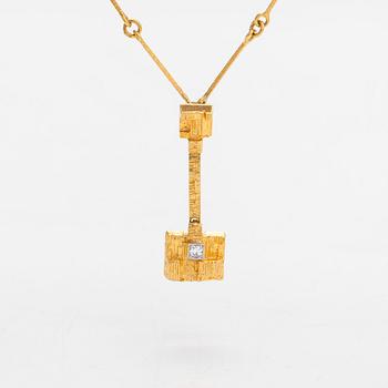 Björn Weckström, Halsband "Thai", 18K guld, 8/8-slipad diamant ca. 0.02 ct. Lapponia 1989.
