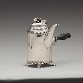 A Swedish 18th century silver coffee-pot, marks of Petter Eneroth, Stockholm 1792.