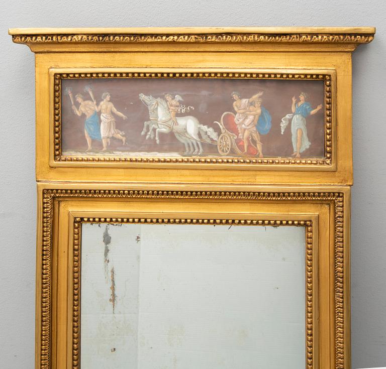 A late gustavian mirror, ca 1800.