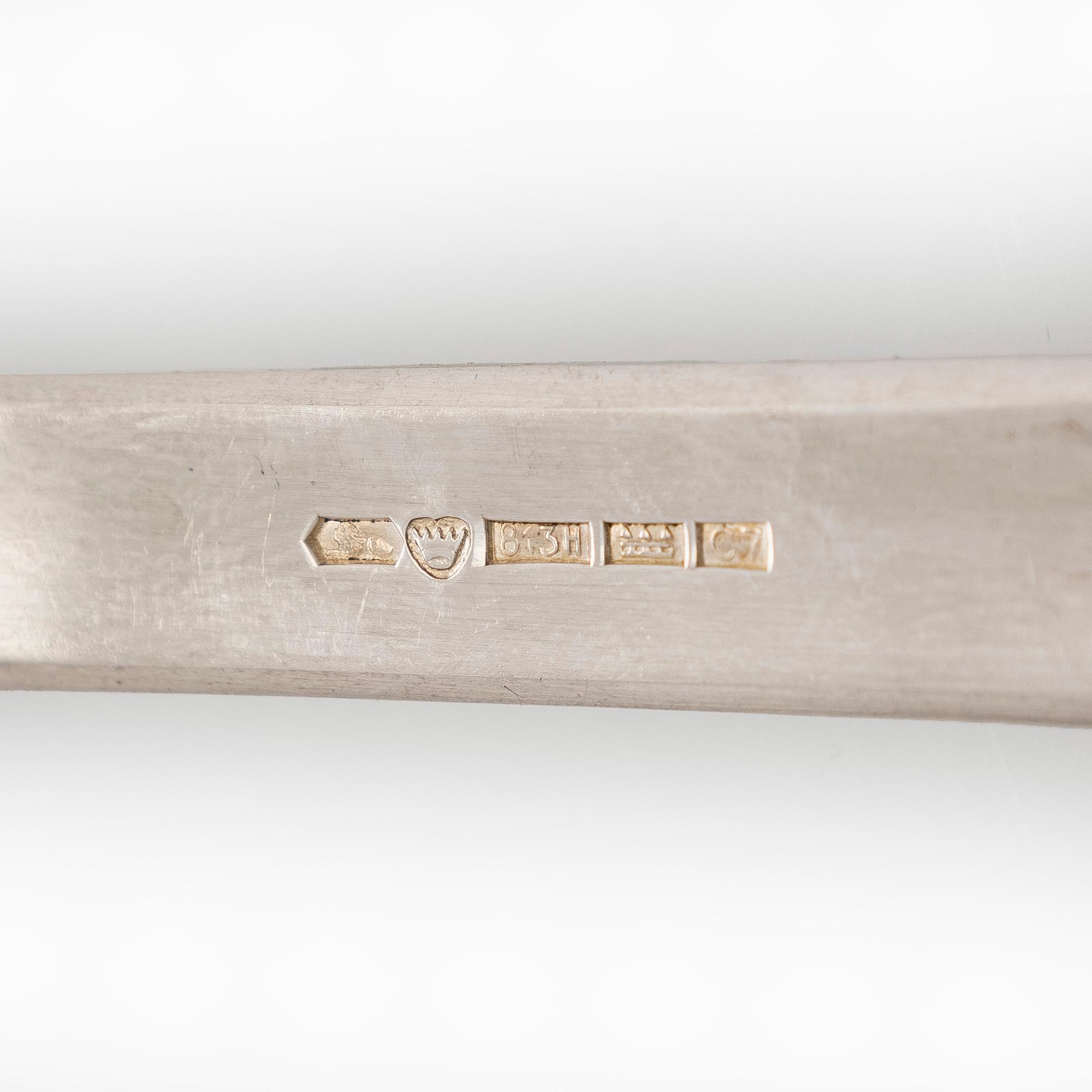 A 35-piece set of 'Jousi' (Bow) silver cutlery, Kultakeskus, Hämeeninna 1953-1979.