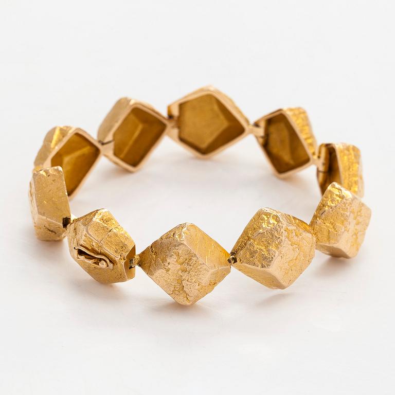 Björn Weckström, a 14K gold bracelet 'Lapp Stones' for Lapponia 1970.