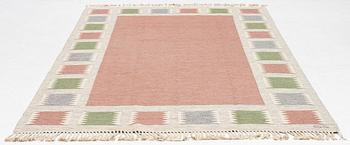 A flat weave carpet, signed BS (possibly Birgitta Södergren), c 287 x 192 cm.