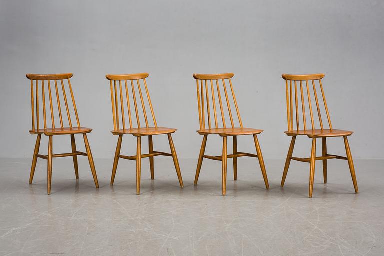 STOLAR, 4 st, "Fanett", Ilmari Tapiovaara, Edsbyverken, formgiven 1958.