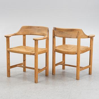 Rainer Daumiller, a set of four pine armchairs, Denmark, 1960s/70s.