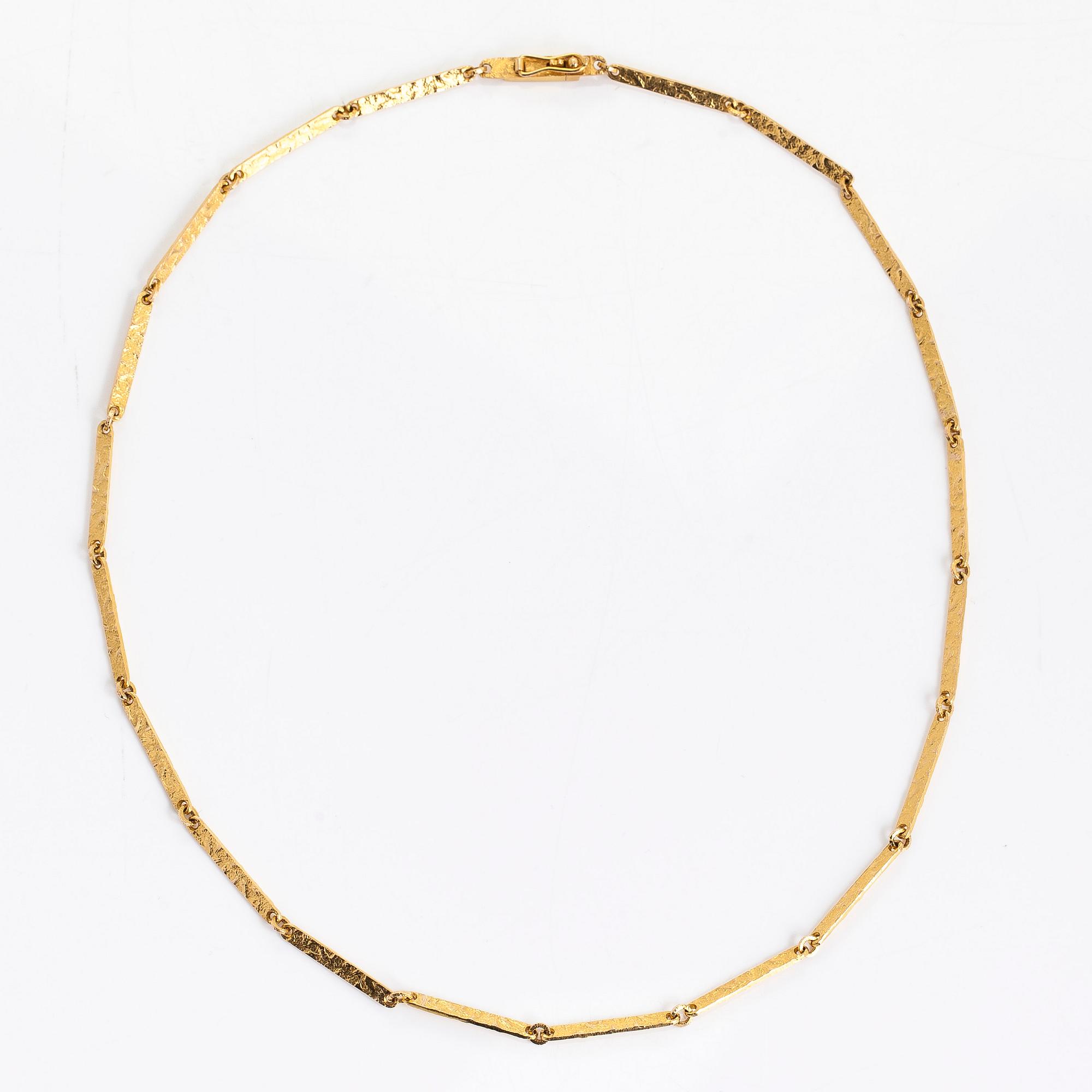 Björn Weckström, a 14K gold 'Lapland booms' necklace for Lapponia 1969.