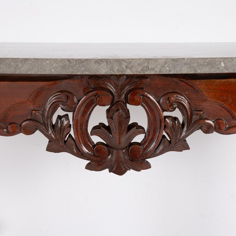 Spegel med konsolbord, nyrokoko, 1800-talets andra hälft.