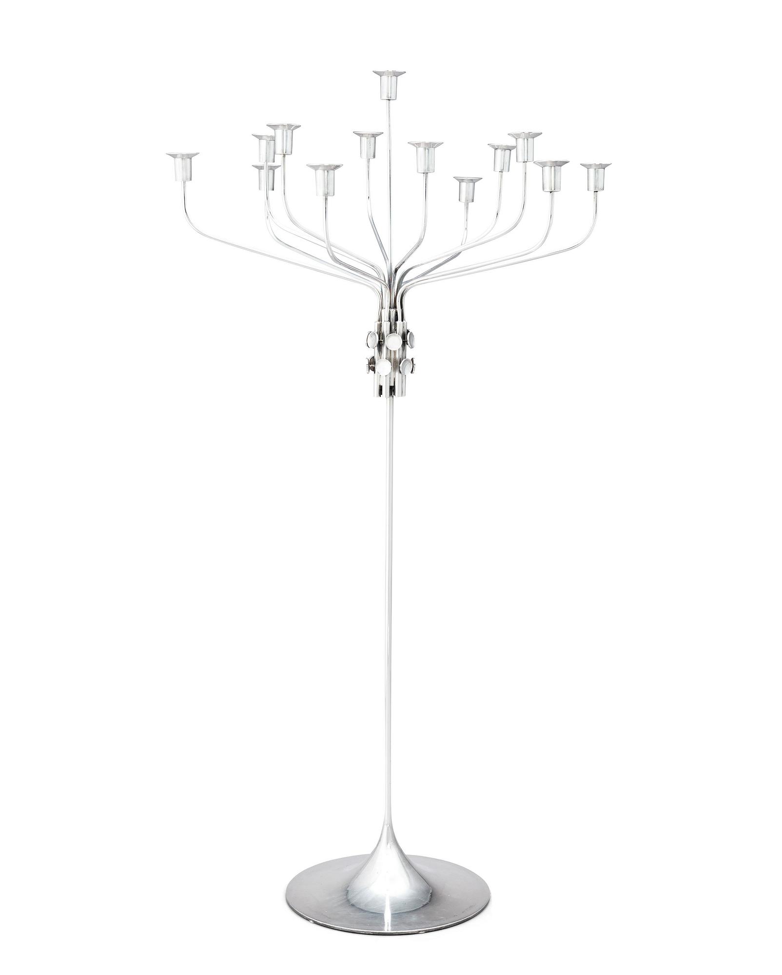 Tapio Wirkkala, a sterling candelabrum for 13 candles 'TW412', Hopeakeskus OY, Finland post 1968.