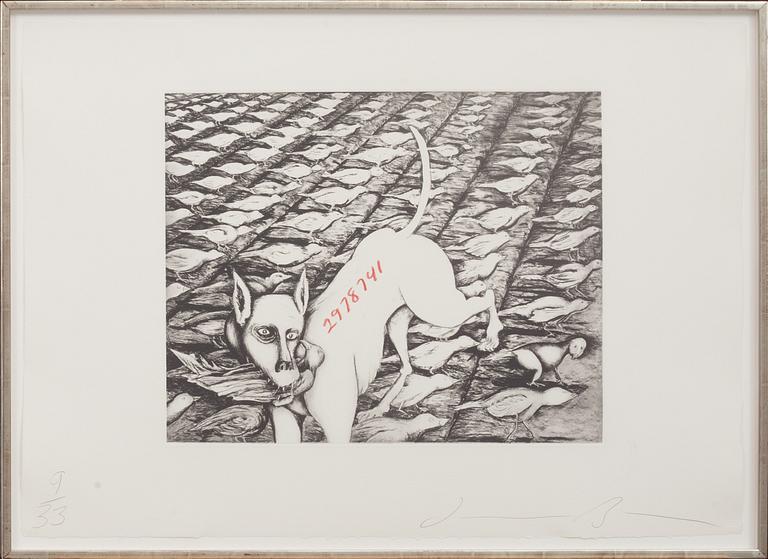 JONATHAN BOROFSKY, färgserigrafier, 2 st, signerad o numrerad.