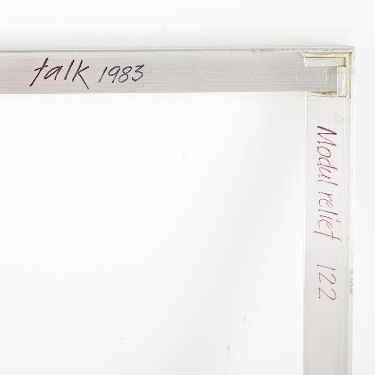 LARS-ERIK FALK, skulptur, Modulrelief 122, signerad FALK, 1983.