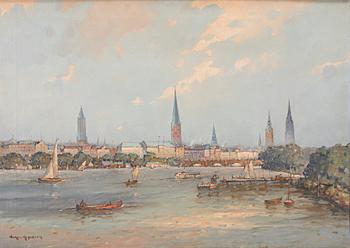 Carl Friedrich Winkler-Hagendorn, "Hamburg Binnenalster".