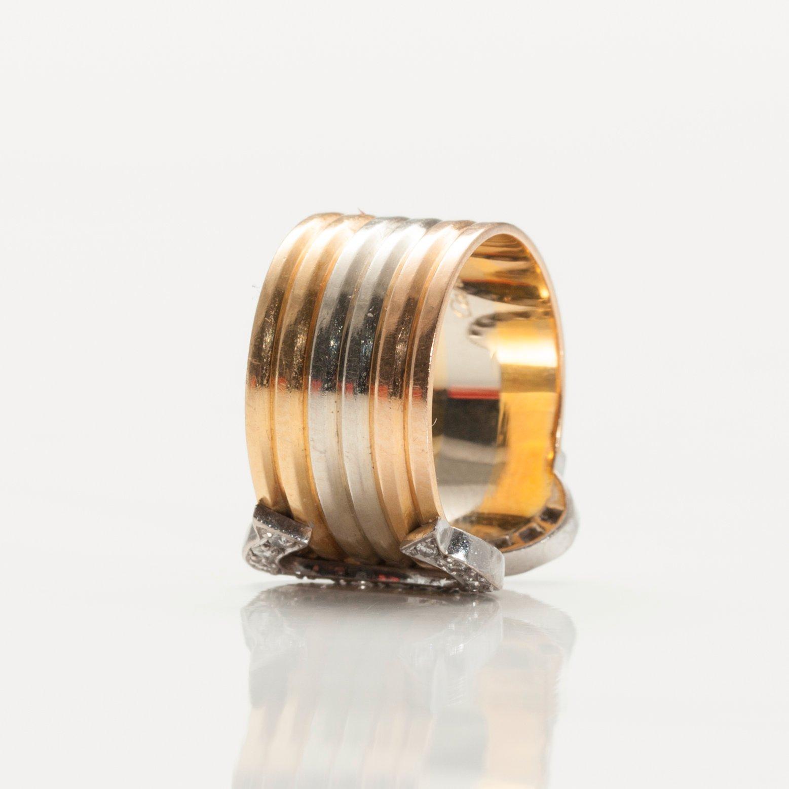 SORMUS, 18K kultaa, Briljanttihiottuja timantteja n. 0.26 ct. Sign. Cartier 162251.51. Koko 16, säädettävä. Paino 6 g.