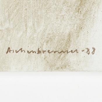 LENNART ASCHENBRENNER, triptyk, "Spår", signerad och daterad -88.