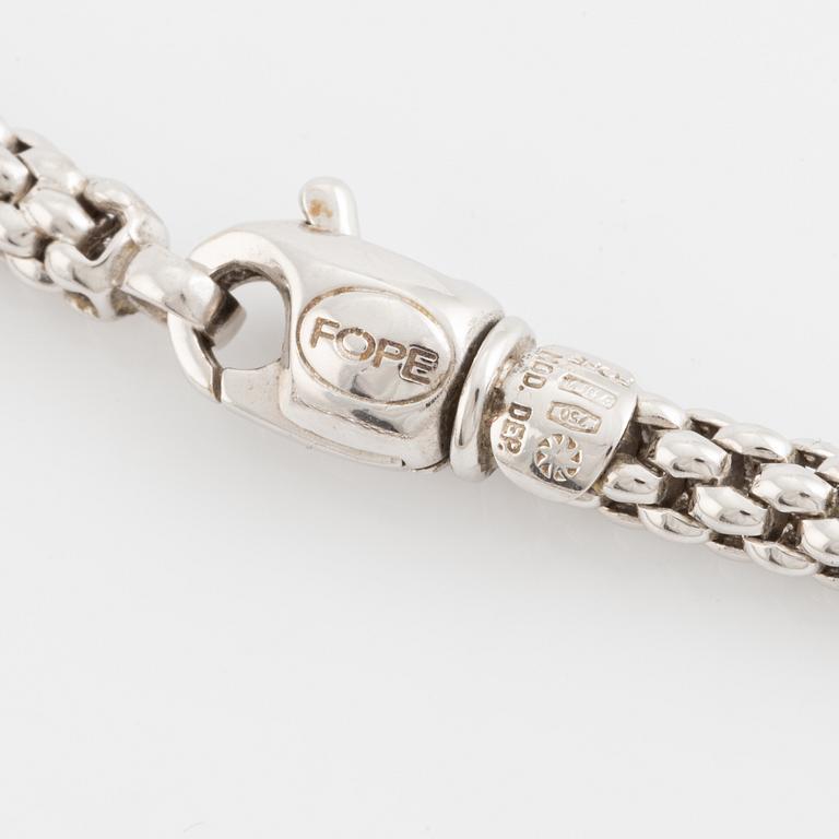 Fope, 18K white gold and brilliant cut diamond necklace.