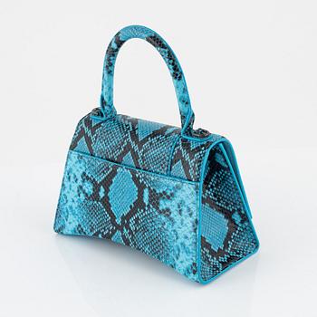 Balenciaga, A snakeskin Embossed Leather 'Hourglass Small' bag.