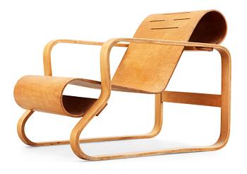 580. An Alvar Aalto laminated birch and plywood armchair, 'Paimio', model 41, retailed by Finmar Ltd, Finland circa 1932.