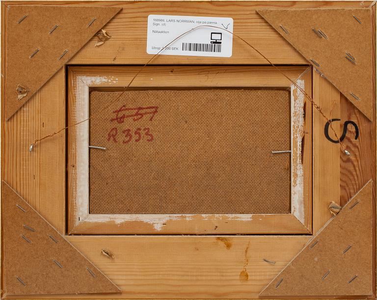 LARS NORRMAN, olja på pannå. Sign.