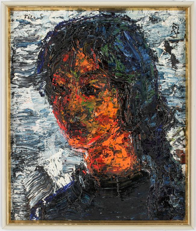 RAGNAR JOHANSSON, olja på duk, monogramsignerad, med dedikation.