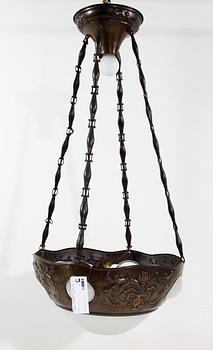 TAKARMATUR, glas och koppar, jugend, tidigt 1900-tal.