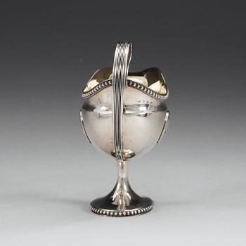 A Swedish 18th century parcel-gilt cream-jug, makers mark of Anders Fredrik Weise, Stockholm 1794.