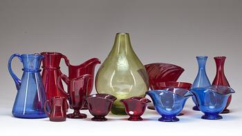 PARTI GLAS, 14 delar, bl a Monica Bratt, Reijmyre, 1900-tal.