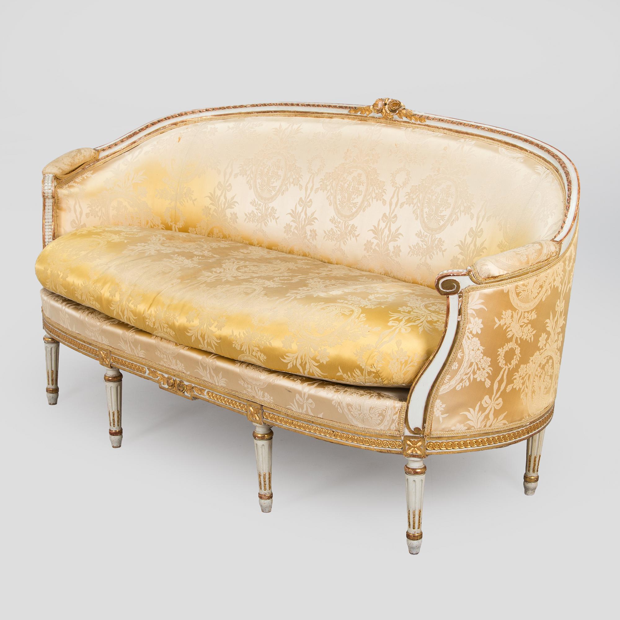 An 8-piece Gustavian style furniture set, late 19th century.