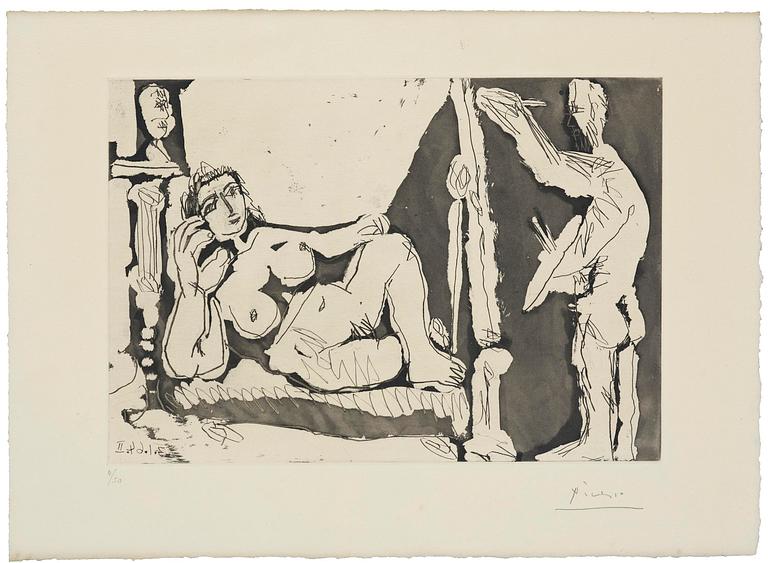 Pablo Picasso, "Peintre et modèle avec un sculpture I".