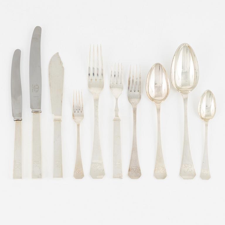 A Swedish Silver Cutlery, model 'Victoria', CG Hallberg, Stockholm 1917.