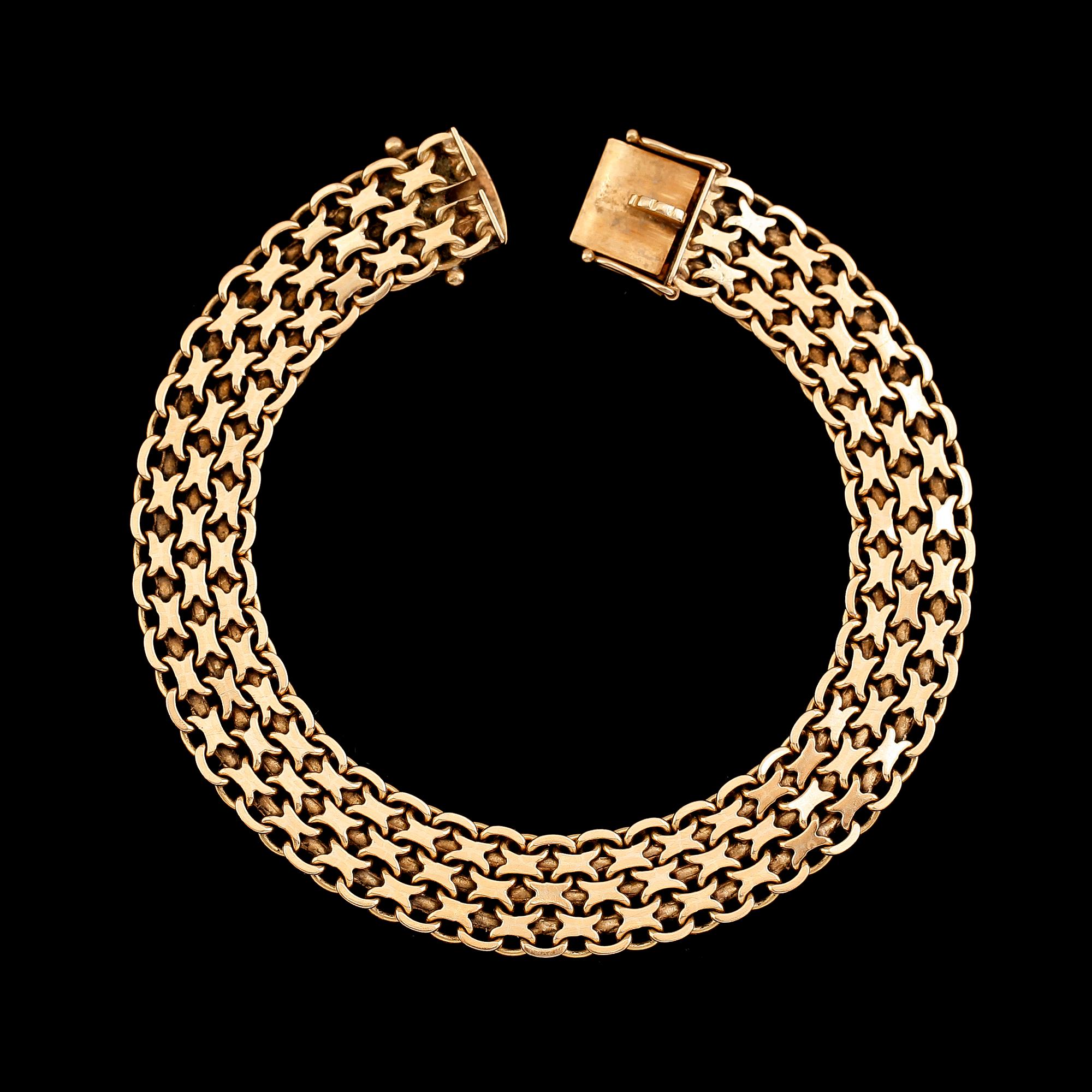 ARMBAND, 18K guld, svenska stämplar, 1960. Vikt ca 19 g.