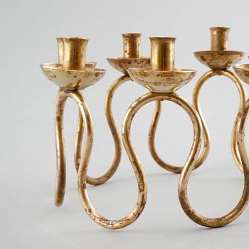 LARS HOLMSTRÖM, ljusstake, mässing, Firma Lars Holmström, Arvika, 1900-talets andra hälft.