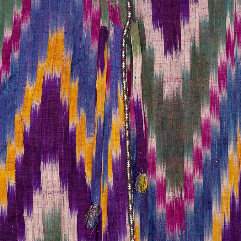 A silk Ikat Chapan, Central Asia, 1880s.