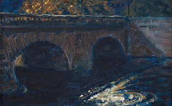 357. Nils Kreuger, "Norrbro en höstkväll" (Norrbro -autumn evening [Study] ).