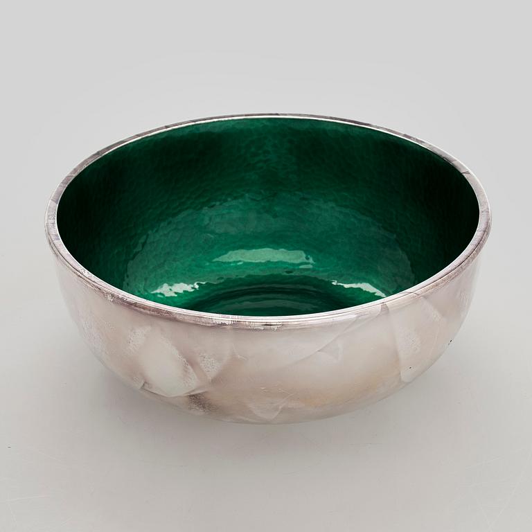 A sterling silver and enamel bowl, maker's mark of A. Tillander, Turku 2005.