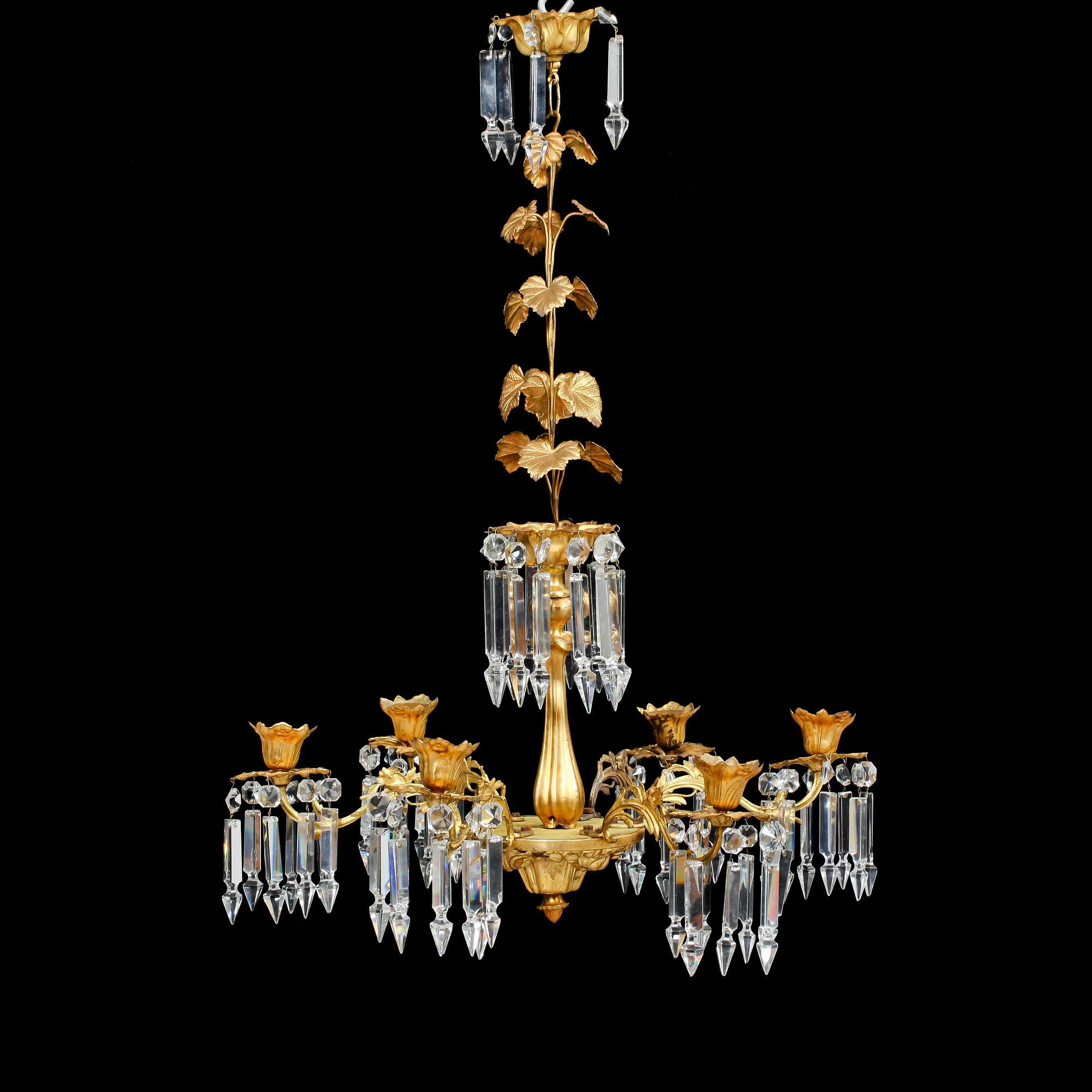 LJUSKRONA, nyrokoko, 1800-talets slut. Höjd ca 76 cm.