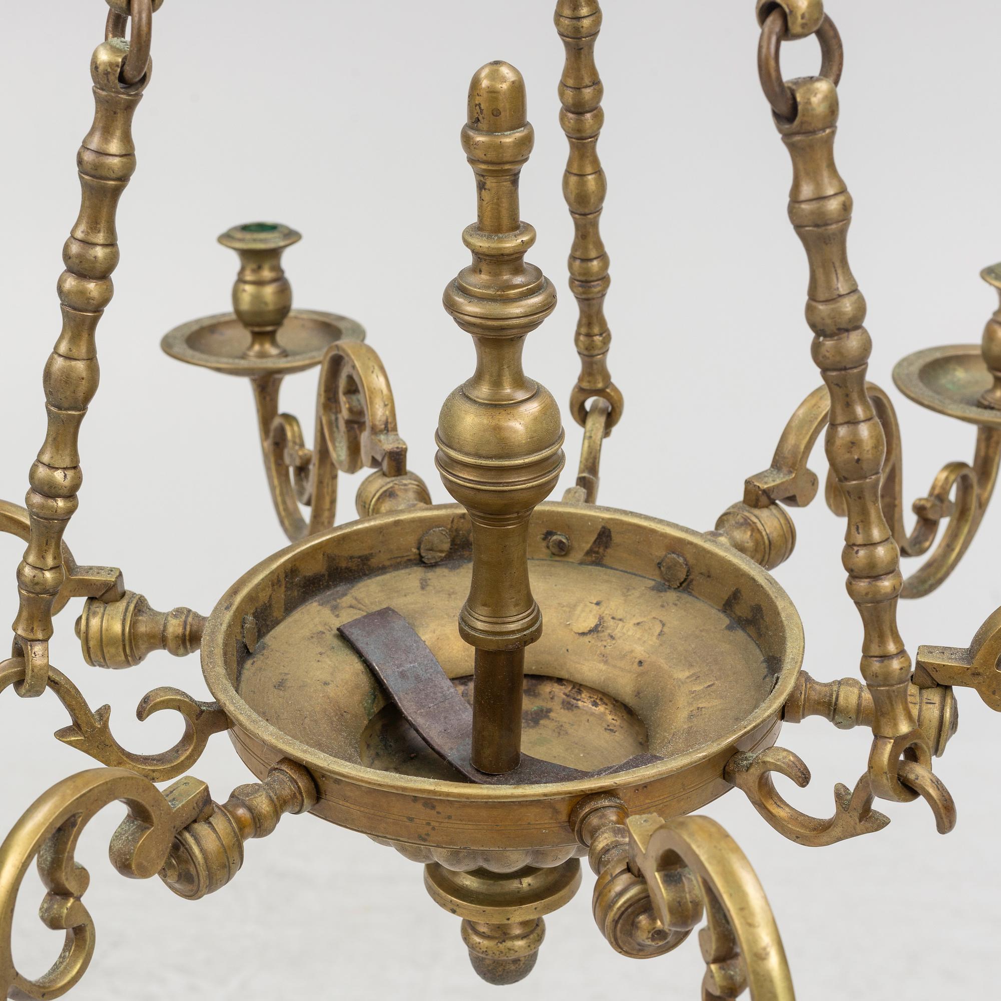 Chandelier, Baroque style, circa 1900.