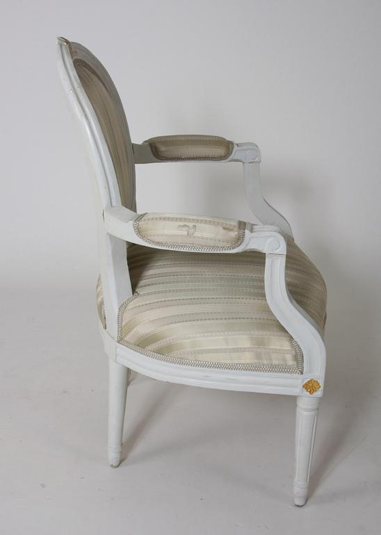 KARMSTOL, gustaviansk stil, 1800/1900-tal.