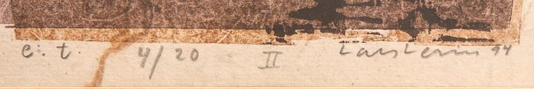 Lars Lerin, träsnitt signerat daterat och numrerat 94 e:t 4/20.