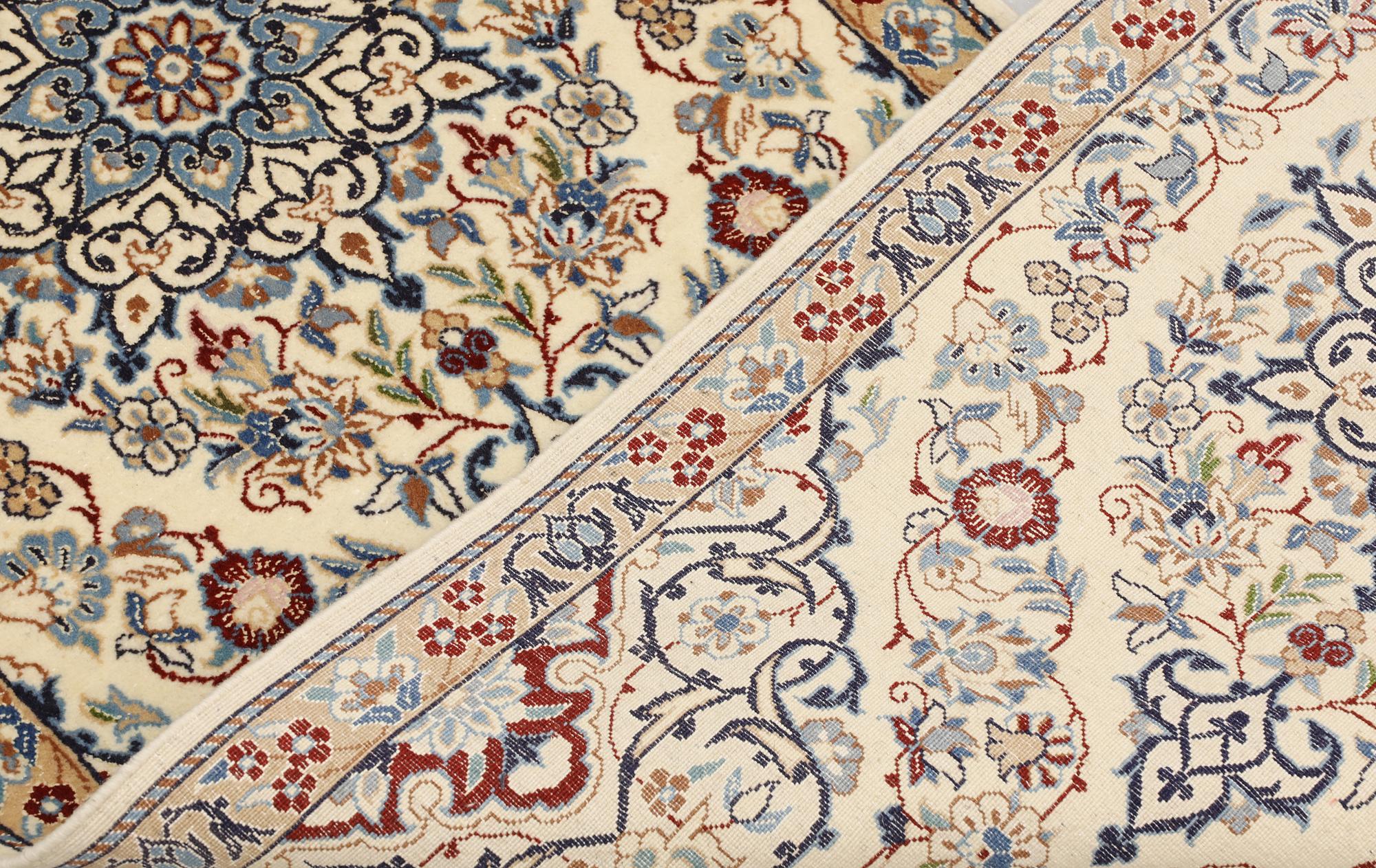 Gallery carpet, Nain, part silk, so-called 9LAA, ca  287 x 60 cm.