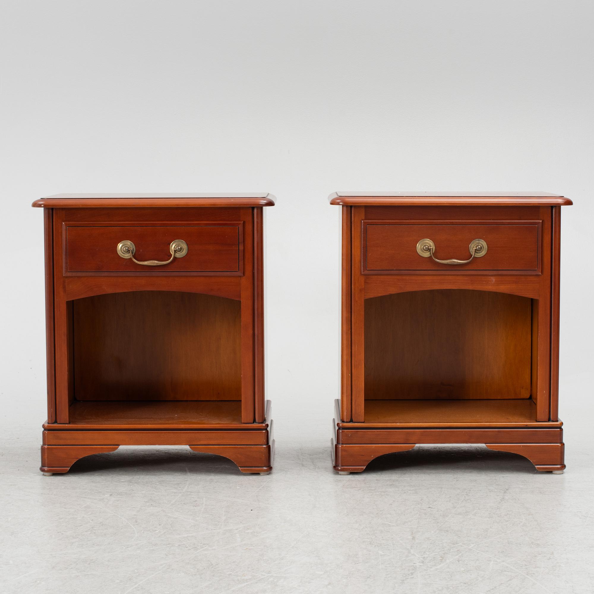A  pair of bedside tables, Grange, France, late 20th century.