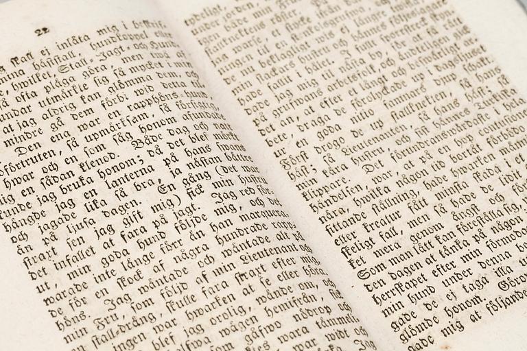 BOK, "Friherre von Münchhausens Sällsama resor" övers av Carlheim-Gyllensköld, Stockholm 1797.