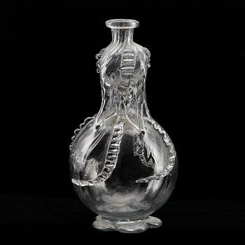 KLUCKFLASKA, glas, 1700-tal.
