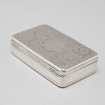 A silver box made by Anders Gottfrid Roos, Åbo, Finland, 1824.