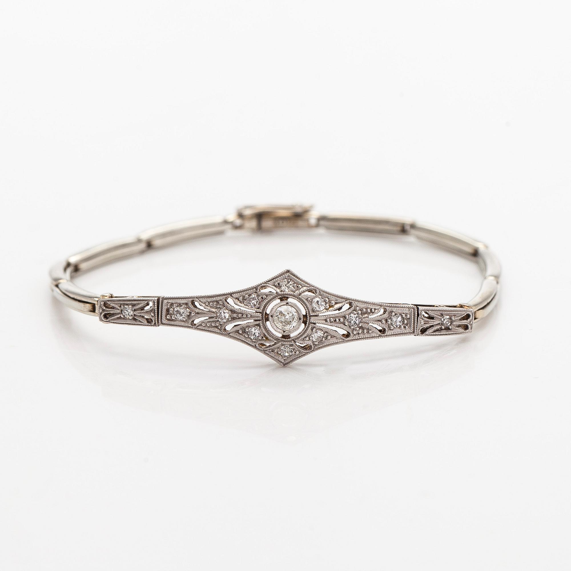 Armband, gammal- och 8/8-slipade diamanter, 18K vitguld.