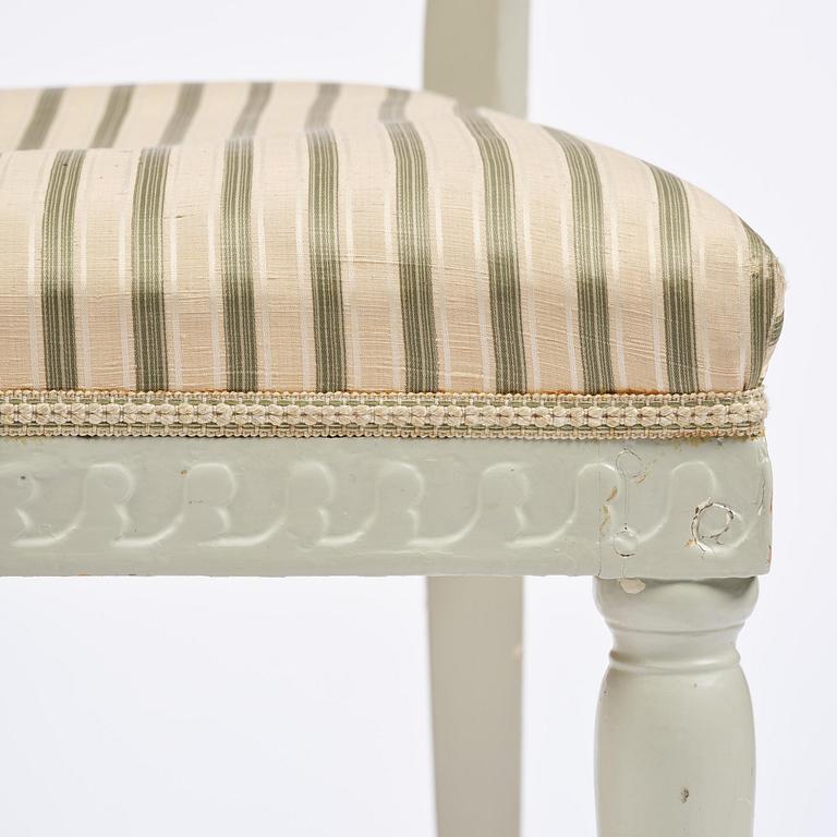 A pair of late Gustavian klismos chairs, late 18th century.